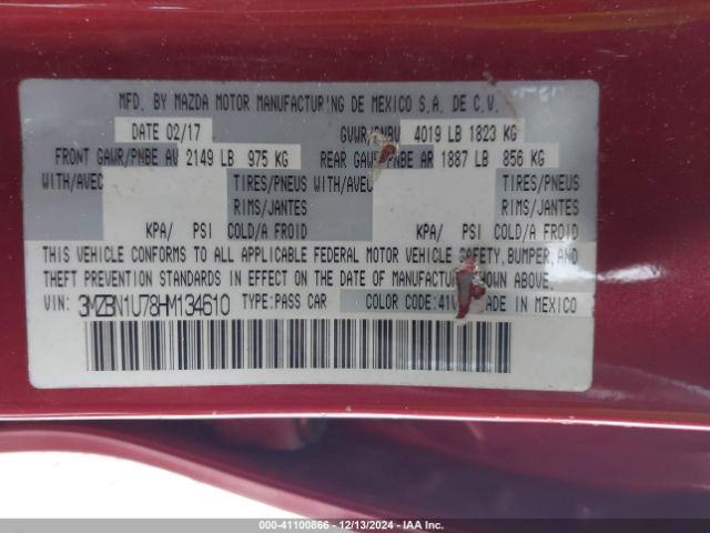 Photo 8 VIN: 3MZBN1U78HM134610 - MAZDA MAZDA3 