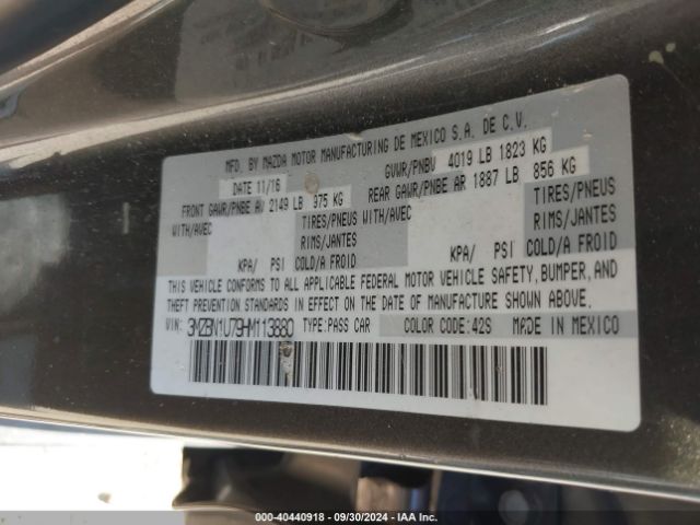 Photo 8 VIN: 3MZBN1U79HM113880 - MAZDA MAZDA3 