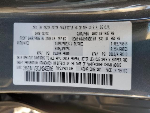 Photo 11 VIN: 3MZBN1V30JM249316 - MAZDA 3 TOURING 