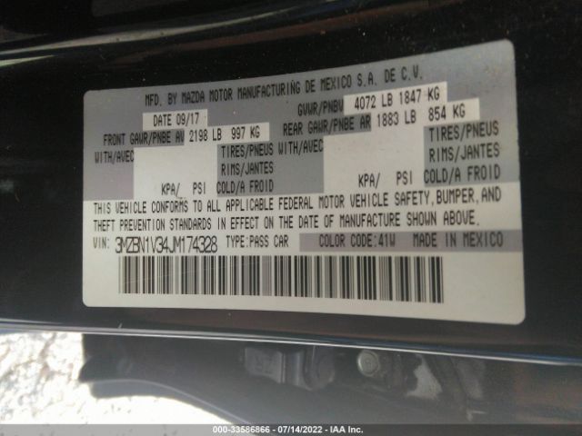 Photo 8 VIN: 3MZBN1V34JM174328 - MAZDA 3 4-DOOR 