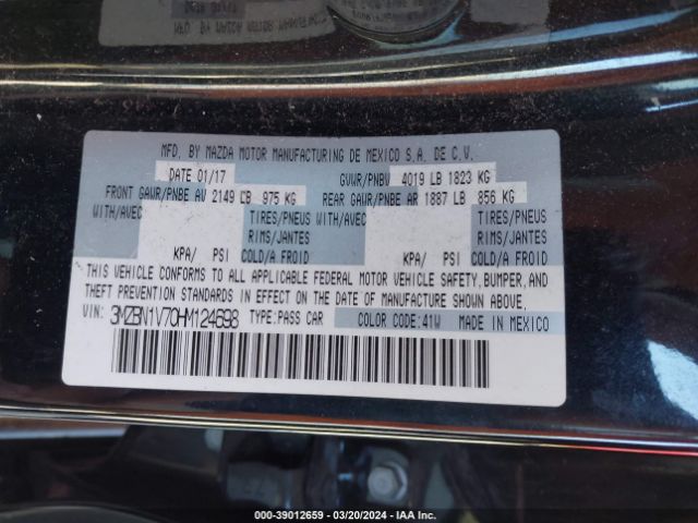 Photo 8 VIN: 3MZBN1V70HM124698 - MAZDA MAZDA3 