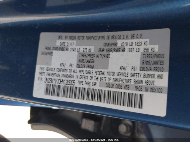 Photo 8 VIN: 3MZBN1V70HM126905 - MAZDA MAZDA3 