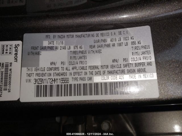 Photo 8 VIN: 3MZBN1V72HM116568 - MAZDA MAZDA3 