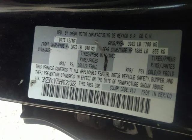 Photo 8 VIN: 3MZBN1V75HM121022 - MAZDA MAZDA3 4-DOOR 