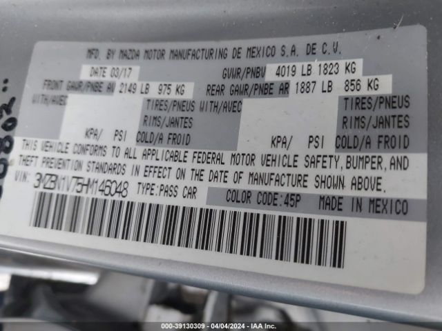 Photo 8 VIN: 3MZBN1V75HM146048 - MAZDA MAZDA3 