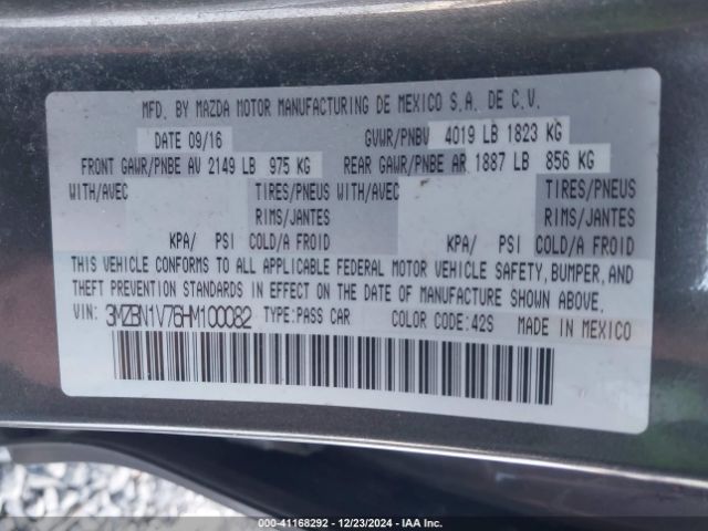 Photo 8 VIN: 3MZBN1V76HM100082 - MAZDA MAZDA3 