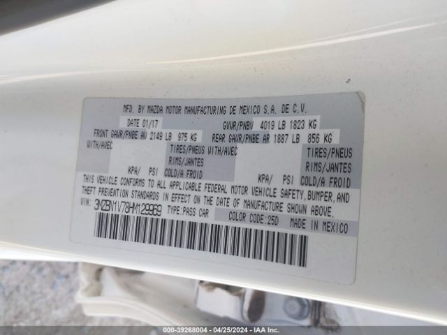 Photo 8 VIN: 3MZBN1V78HM129969 - MAZDA MAZDA3 