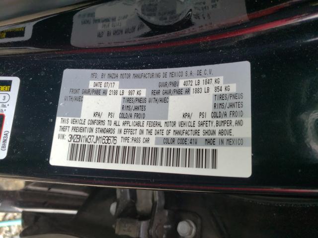 Photo 9 VIN: 3MZBN1W37JM163676 - MAZDA 3 GRAND TO 