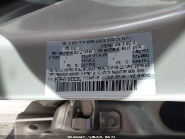 Photo 8 VIN: 3MZBPABL4NM300319 - MAZDA MAZDA3 