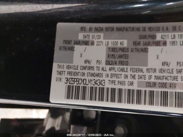 Photo 8 VIN: 3MZBPBCM0LM134343 - MAZDA MAZDA3 SEDAN 