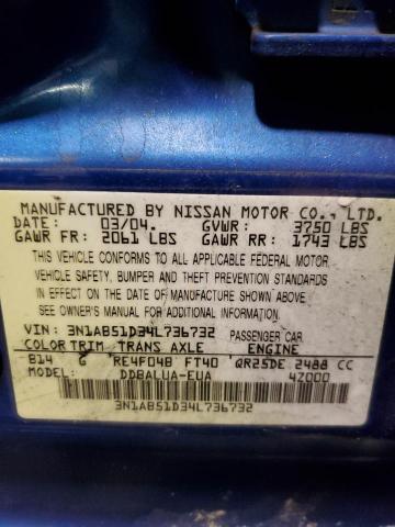 Photo 12 VIN: 3N1AB51D34L736732 - NISSAN SENTRA 