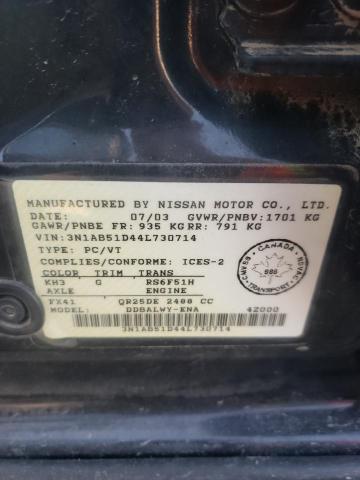 Photo 12 VIN: 3N1AB51D44L730714 - NISSAN SENTRA SE- 