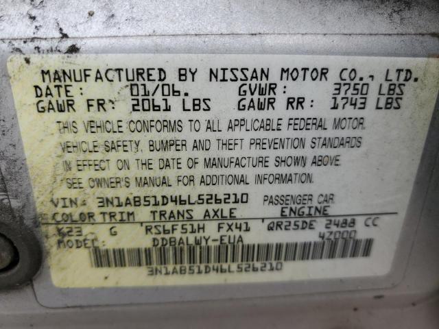 Photo 11 VIN: 3N1AB51D46L526210 - NISSAN SENTRA SE- 