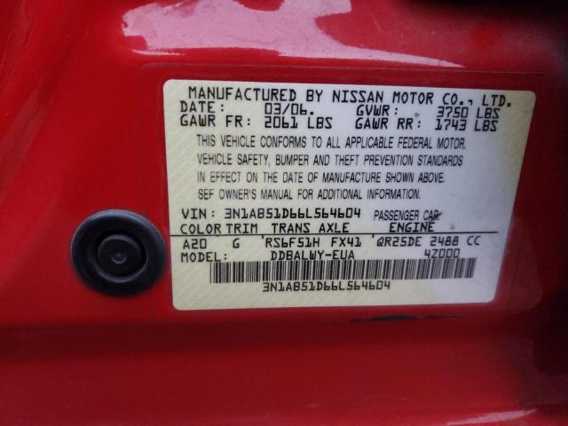 Photo 11 VIN: 3N1AB51D66L564604 - NISSAN SENTRA 