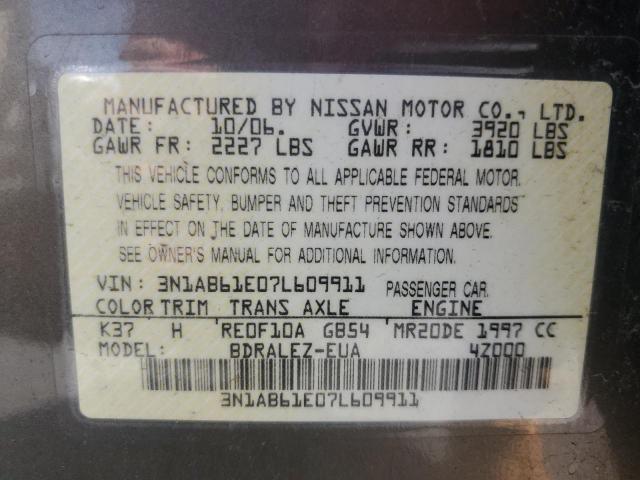 Photo 11 VIN: 3N1AB61E07L609911 - NISSAN SENTRA 2.0 