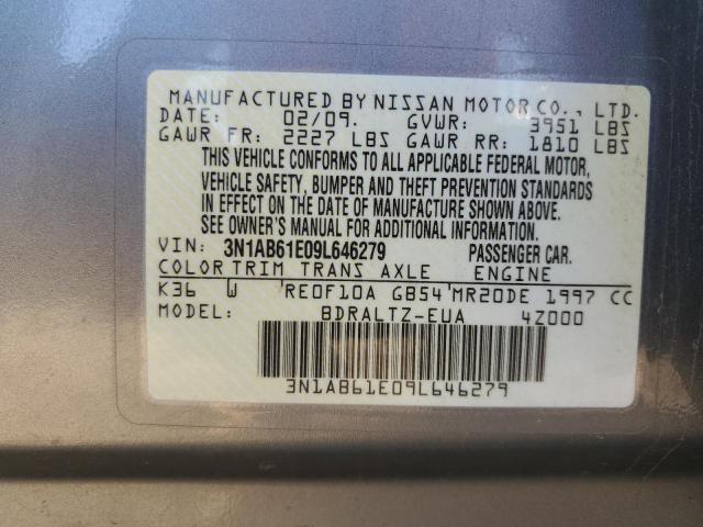 Photo 12 VIN: 3N1AB61E09L646279 - NISSAN SENTRA 