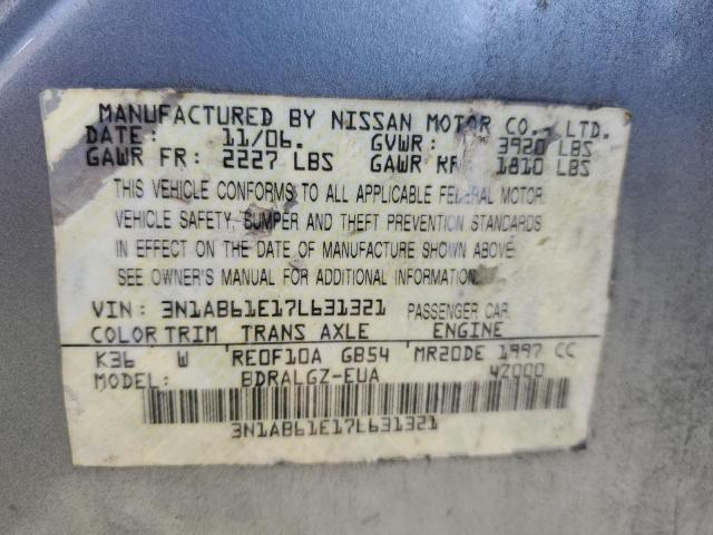 Photo 12 VIN: 3N1AB61E17L631321 - NISSAN SENTRA 