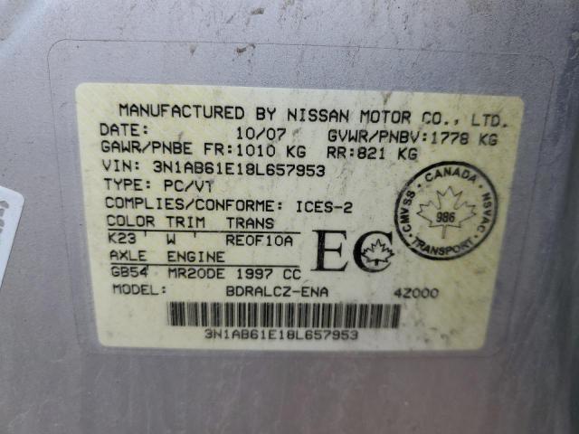 Photo 11 VIN: 3N1AB61E18L657953 - NISSAN SENTRA 2.0 