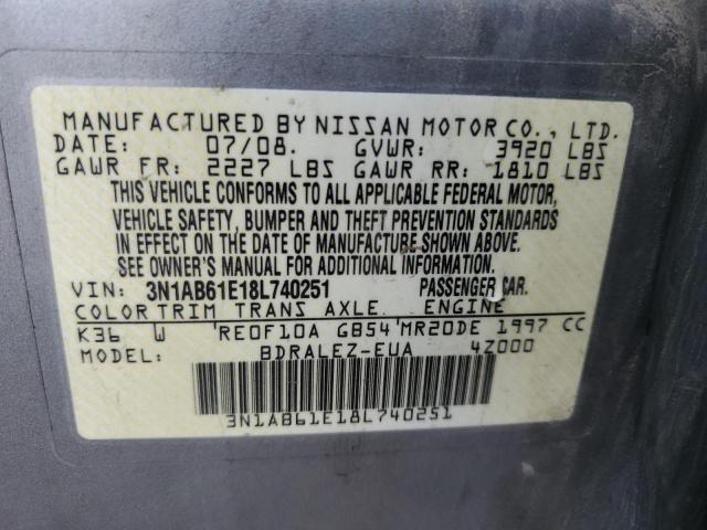 Photo 11 VIN: 3N1AB61E18L740251 - NISSAN SENTRA 