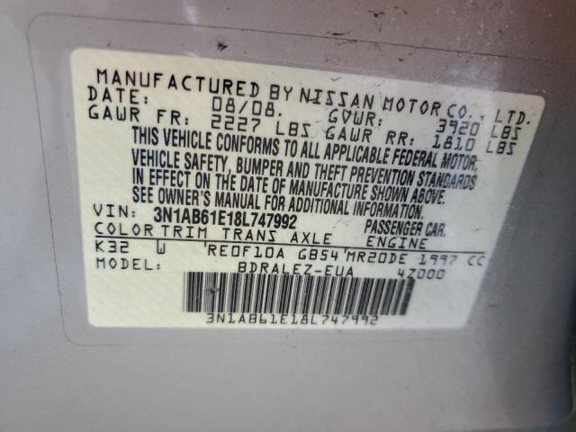 Photo 11 VIN: 3N1AB61E18L747992 - NISSAN SENTRA 