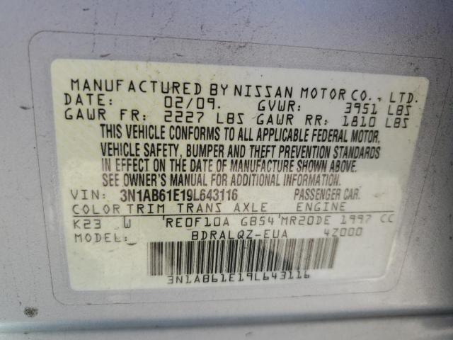 Photo 11 VIN: 3N1AB61E19L643116 - NISSAN SENTRA 2.0 