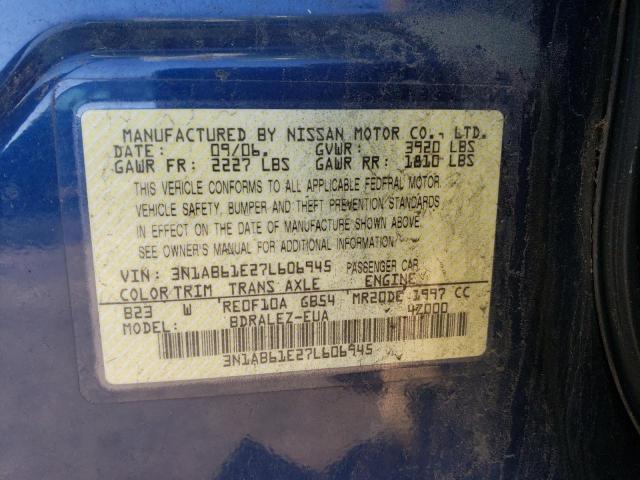 Photo 11 VIN: 3N1AB61E27L606945 - NISSAN SENTRA 