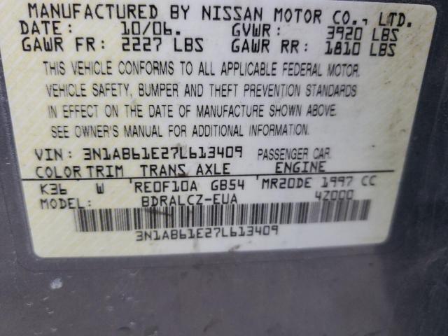 Photo 12 VIN: 3N1AB61E27L613409 - NISSAN SENTRA 