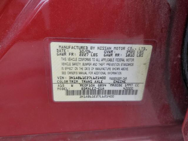 Photo 11 VIN: 3N1AB61E27L621400 - NISSAN SENTRA 2.0 