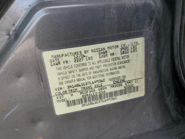 Photo 11 VIN: 3N1AB61E27L649360 - NISSAN SENTRA 2.0 