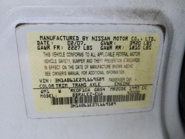 Photo 12 VIN: 3N1AB61E27L669589 - NISSAN SENTRA 