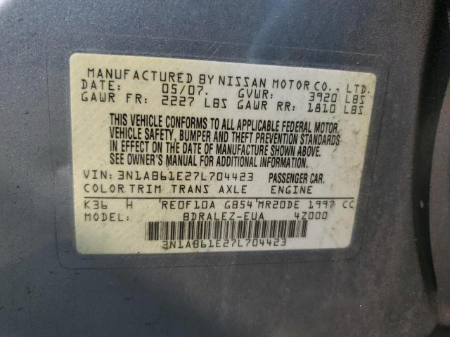 Photo 11 VIN: 3N1AB61E27L704423 - NISSAN SENTRA 