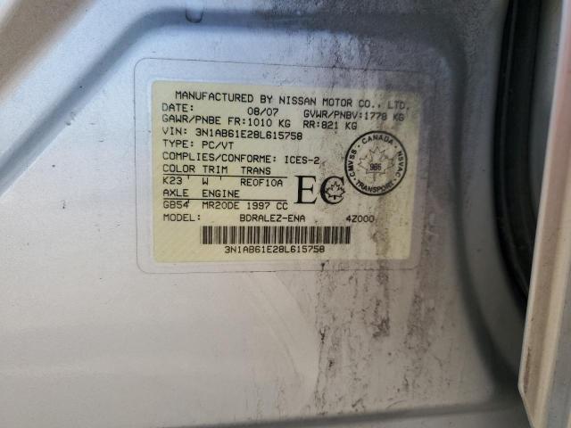 Photo 12 VIN: 3N1AB61E28L615758 - NISSAN SENTRA 