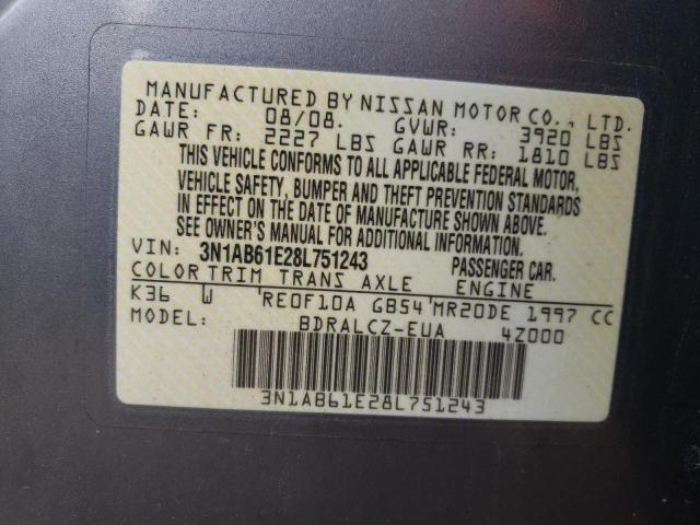 Photo 11 VIN: 3N1AB61E28L751243 - NISSAN SENTRA 