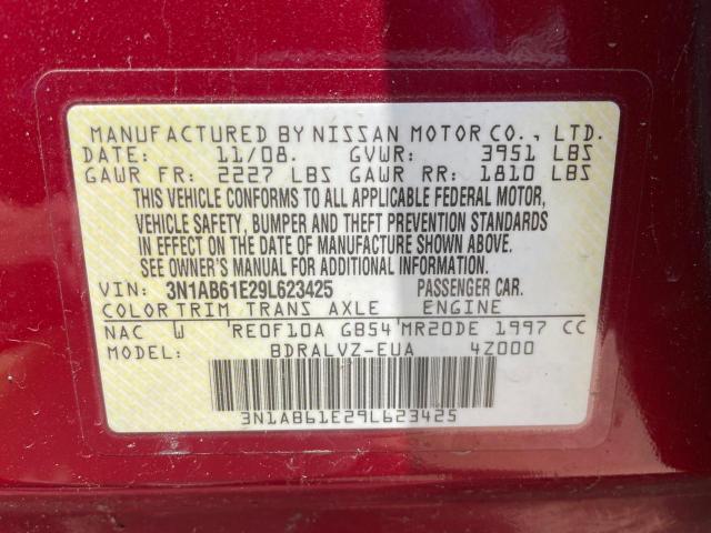 Photo 9 VIN: 3N1AB61E29L623425 - NISSAN SENTRA 