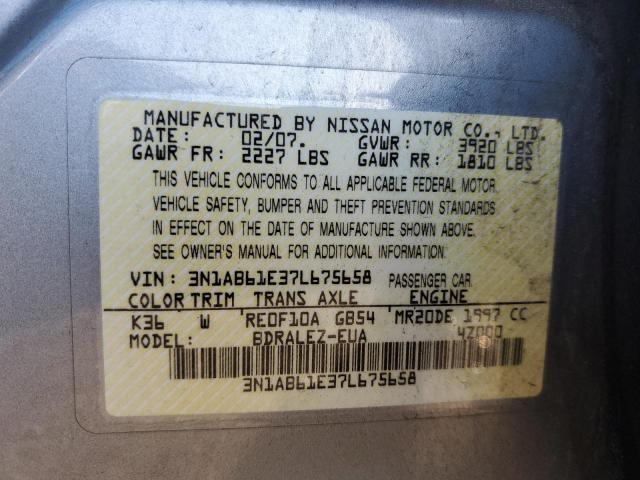 Photo 12 VIN: 3N1AB61E37L675658 - NISSAN SENTRA 