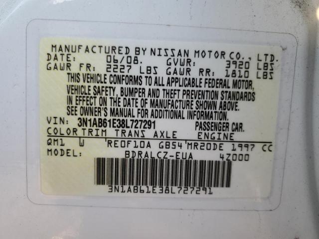 Photo 11 VIN: 3N1AB61E38L727291 - NISSAN SENTRA 