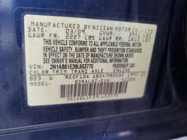 Photo 12 VIN: 3N1AB61E39L653775 - NISSAN SENTRA 