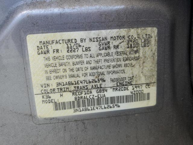 Photo 11 VIN: 3N1AB61E47L626596 - NISSAN SENTRA 