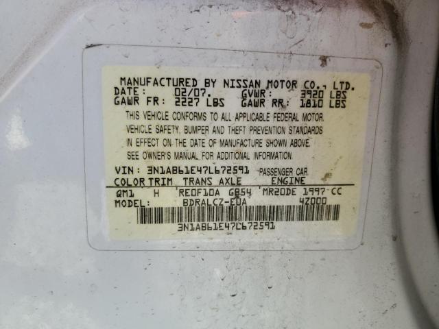 Photo 11 VIN: 3N1AB61E47L672591 - NISSAN SENTRA 