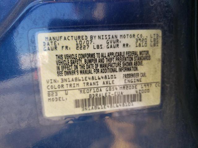 Photo 11 VIN: 3N1AB61E48L648101 - NISSAN SENTRA 2.0 