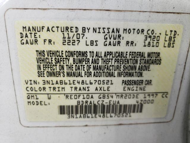 Photo 12 VIN: 3N1AB61E48L670521 - NISSAN SENTRA 2.0 