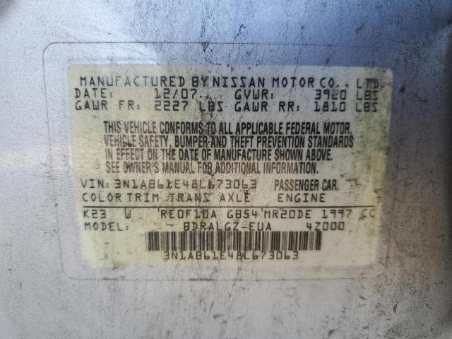 Photo 11 VIN: 3N1AB61E48L673063 - NISSAN SENTRA 2.0 