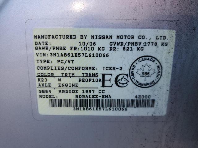 Photo 12 VIN: 3N1AB61E57L610066 - NISSAN SENTRA 