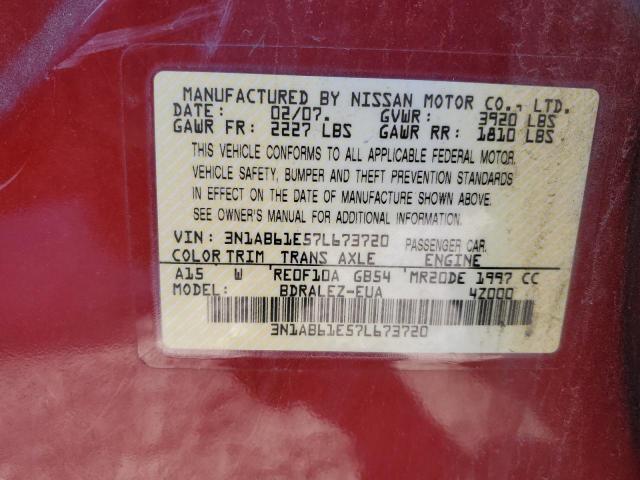 Photo 11 VIN: 3N1AB61E57L673720 - NISSAN SENTRA 