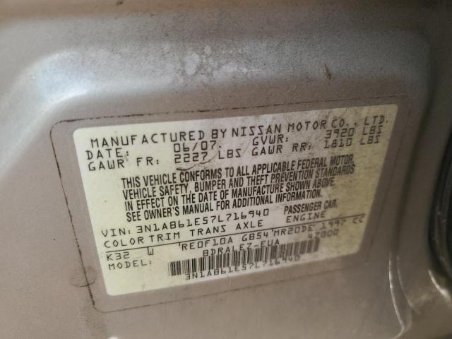 Photo 11 VIN: 3N1AB61E57L716940 - NISSAN SENTRA 