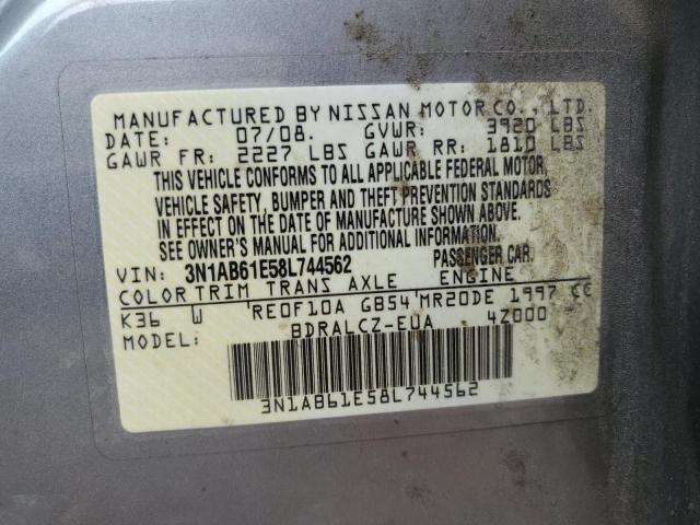 Photo 11 VIN: 3N1AB61E58L744562 - NISSAN SENTRA 