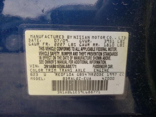 Photo 11 VIN: 3N1AB61E59L688771 - NISSAN SENTRA 2.0 