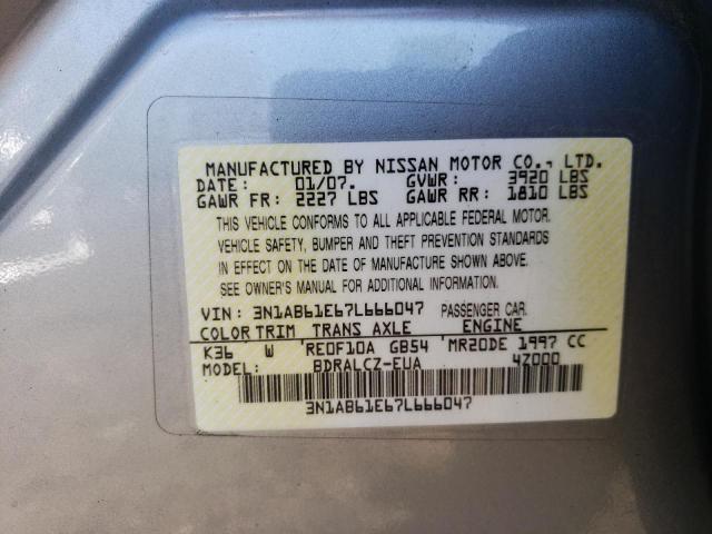 Photo 11 VIN: 3N1AB61E67L666047 - NISSAN SENTRA 