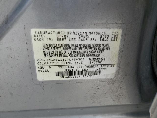 Photo 11 VIN: 3N1AB61E67L724903 - NISSAN SENTRA 