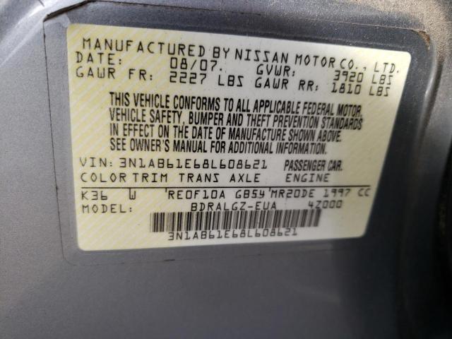 Photo 11 VIN: 3N1AB61E68L608621 - NISSAN SENTRA 